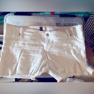 GAP White Denim Maternity Shorts